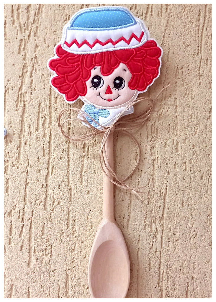 Raggedy Boy Doll for Wood Spoon - ITH Project - Machine Embroidery Design