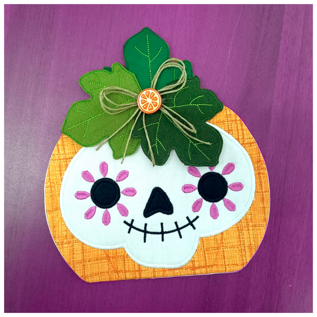 Mexican Pumpkin Mug Rug - ITH Project - Machine Embroidery Design