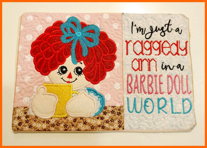 Raggedy Ann Mug Rug - ITH Project - Machine Embroidery Design