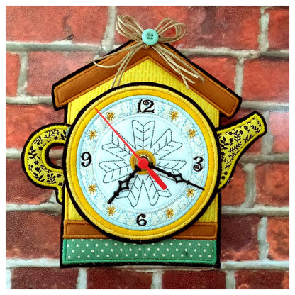 Tea House Clock - ITH Project - Machine Embroidery Design