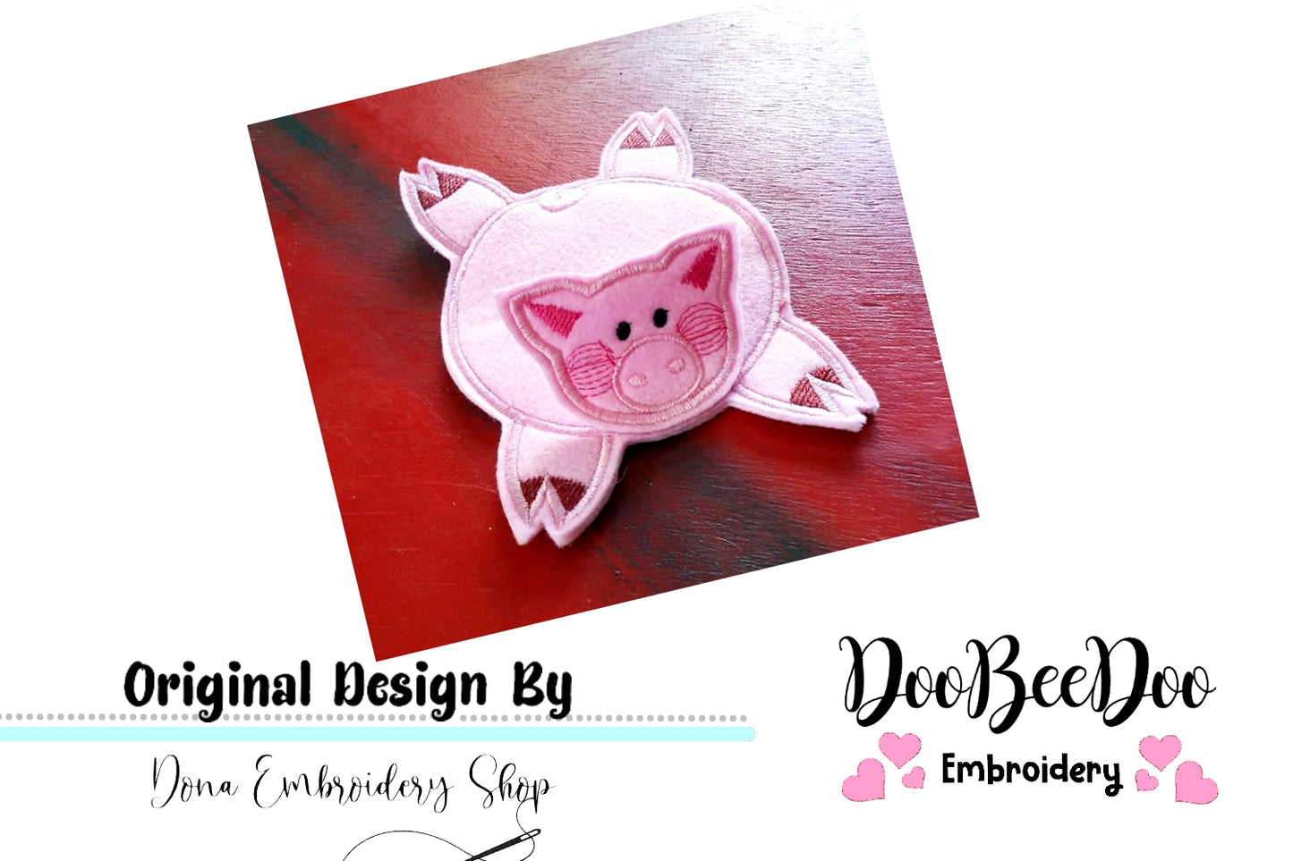 Pig Coaster - ITH Project - Machine Embroidery Design