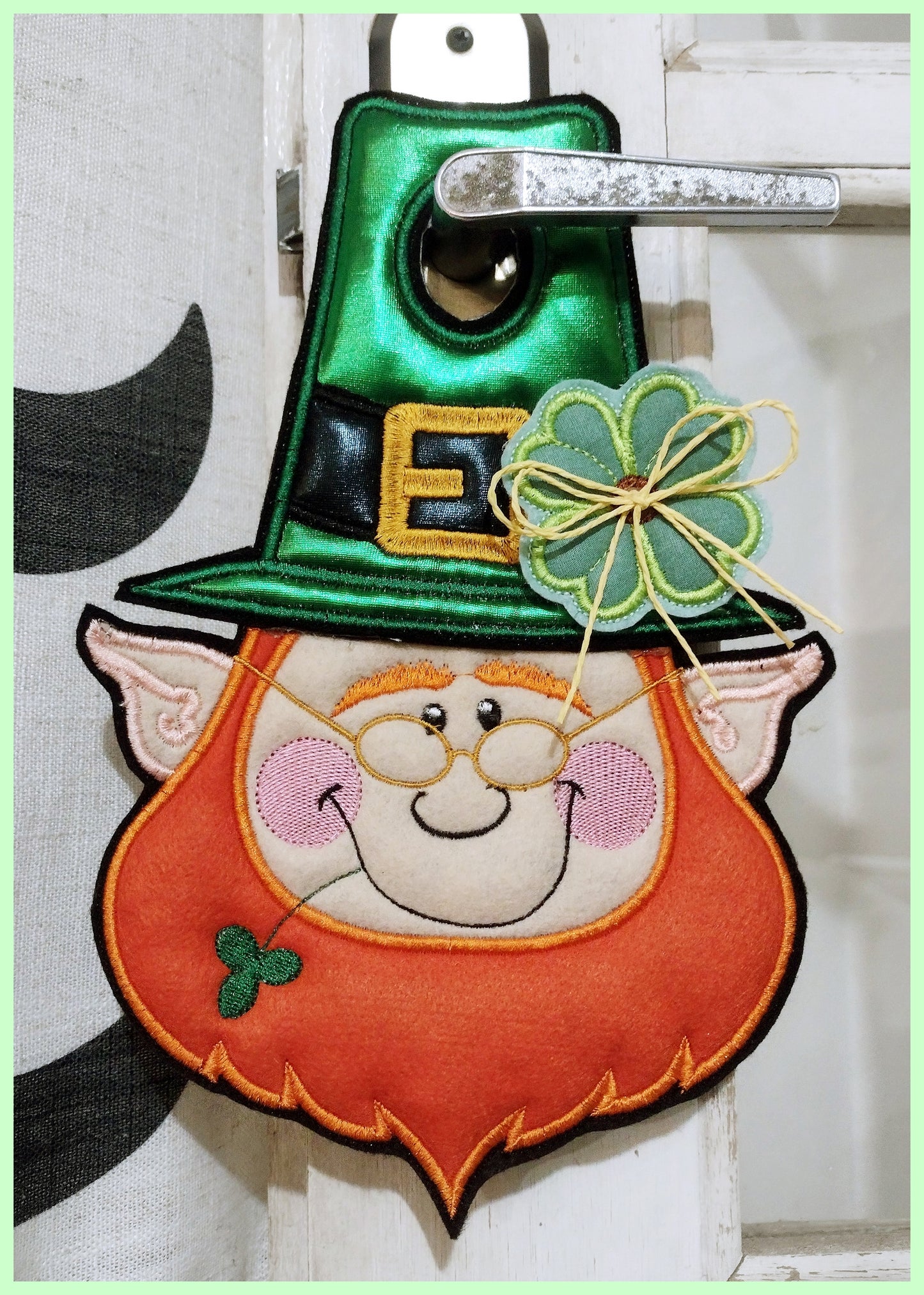 Leprechaun Door Hanger - ITH Project - Machine Embroidery Design