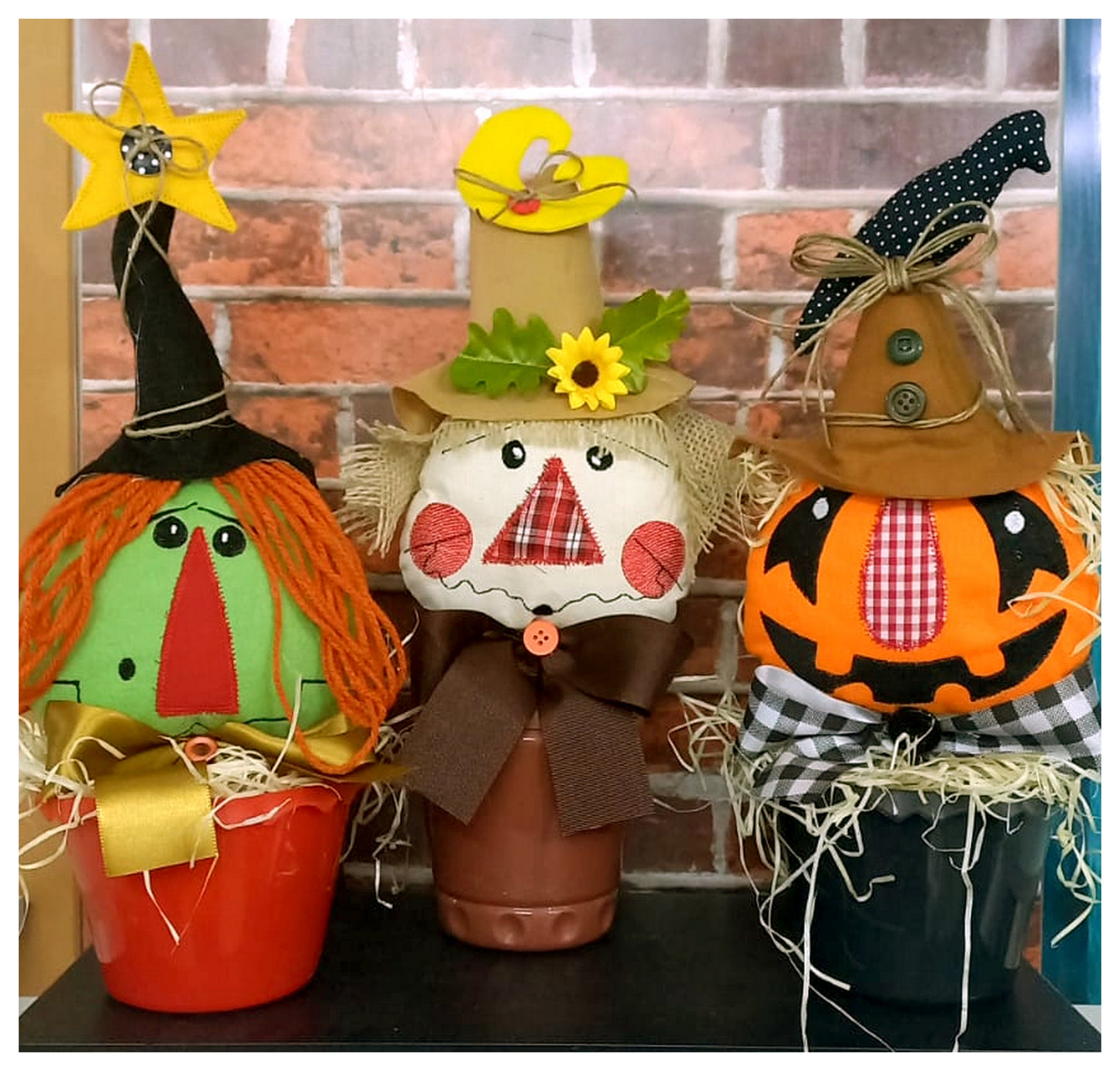 Halloween Stuffie Ornaments Set of 3 designs - ITH Project - Machine Embroidery Design