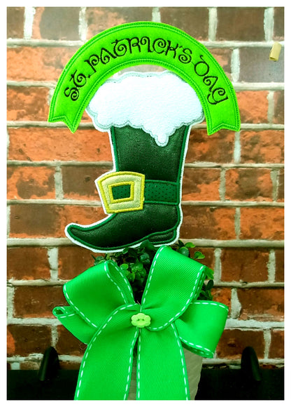 Leprechaun Boot Ornament - ITH Project - Machine Embroidery Design
