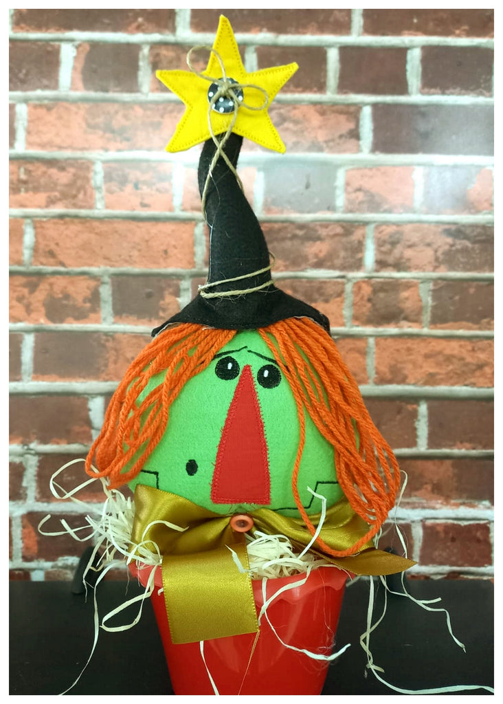 Halloween Witch Stuffie Ornament - ITH Project - Machine Embroidery Design