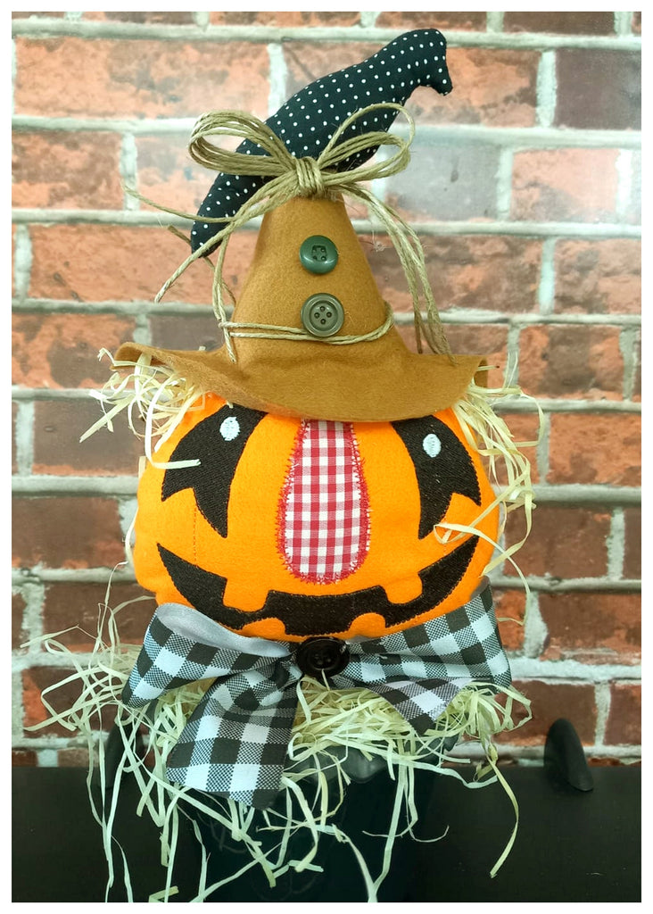 Halloween Pumpkin Stuffie Ornament - ITH Project - Machine Embroidery Design