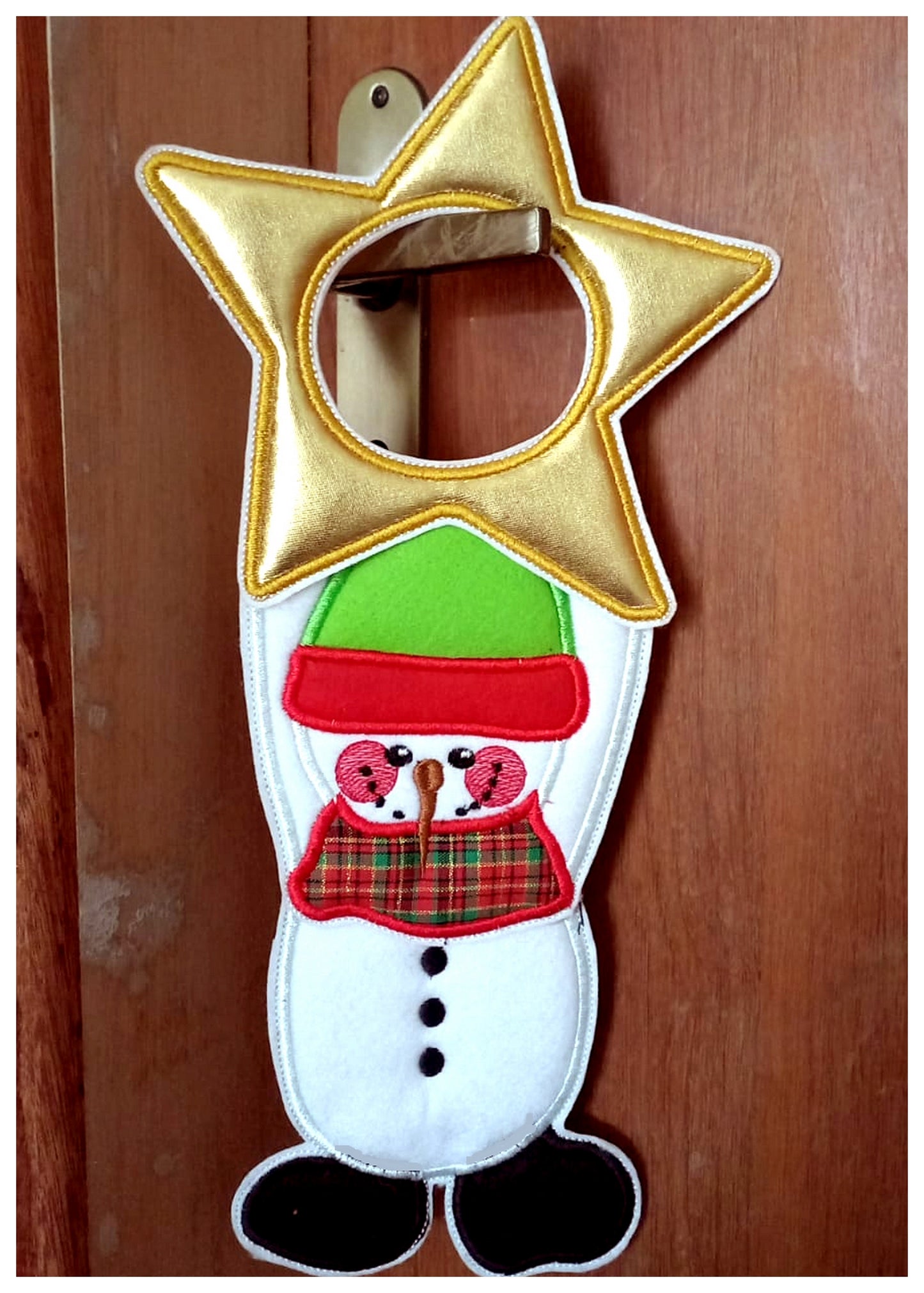 Star Snowman Door Hanger - ITH Project - Machine Embroidery Design