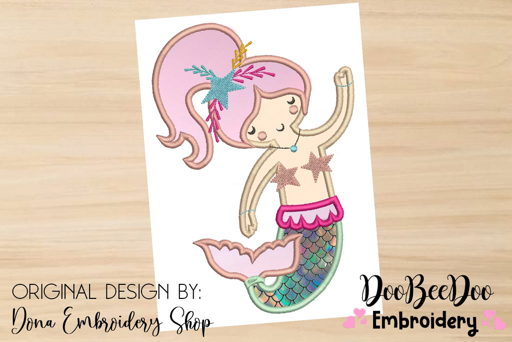 Pink Mermaid - Applique