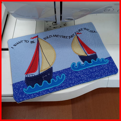 Nautical Mug Rug - ITH Project - Machine Embroidery Design