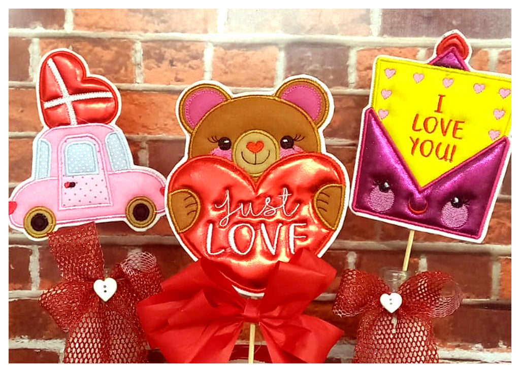 Love Ornaments Set of 3 Designs - ITH Project - Machine Embroidery Design