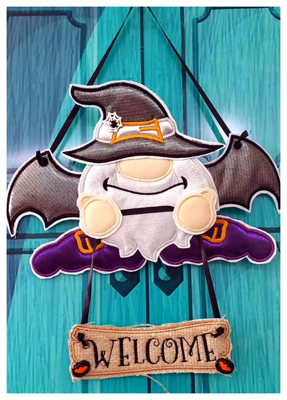Halloween Welcome Gnome Ornament - ITH Project - Machine Embroidery Design