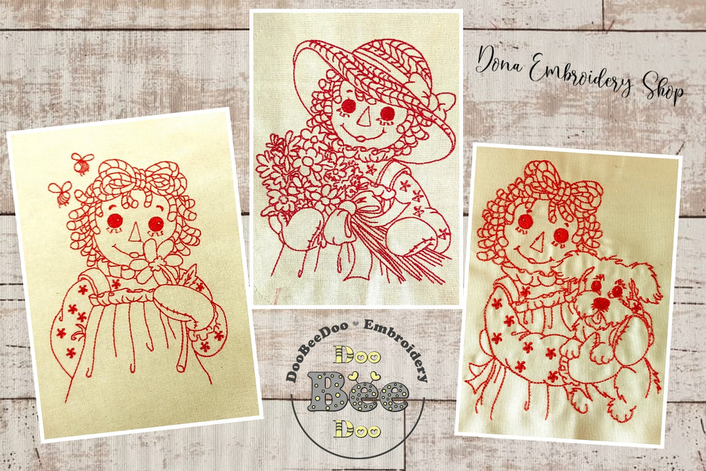 Raggedy Doll Kitchen Set - ITH Project - Machine Embroidery Design