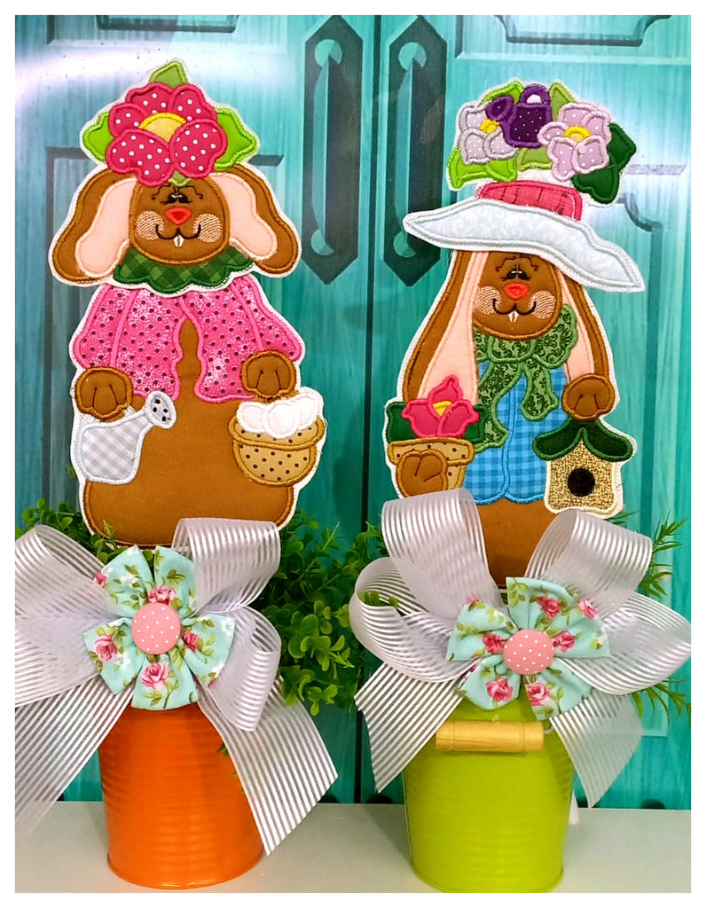 Spring Bunnies Set of 2 designs - ITH Project - Machine Embroidery Design