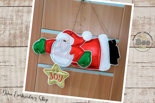 Santa Joy Ornament - ITH Project - Machine Embroidery Design