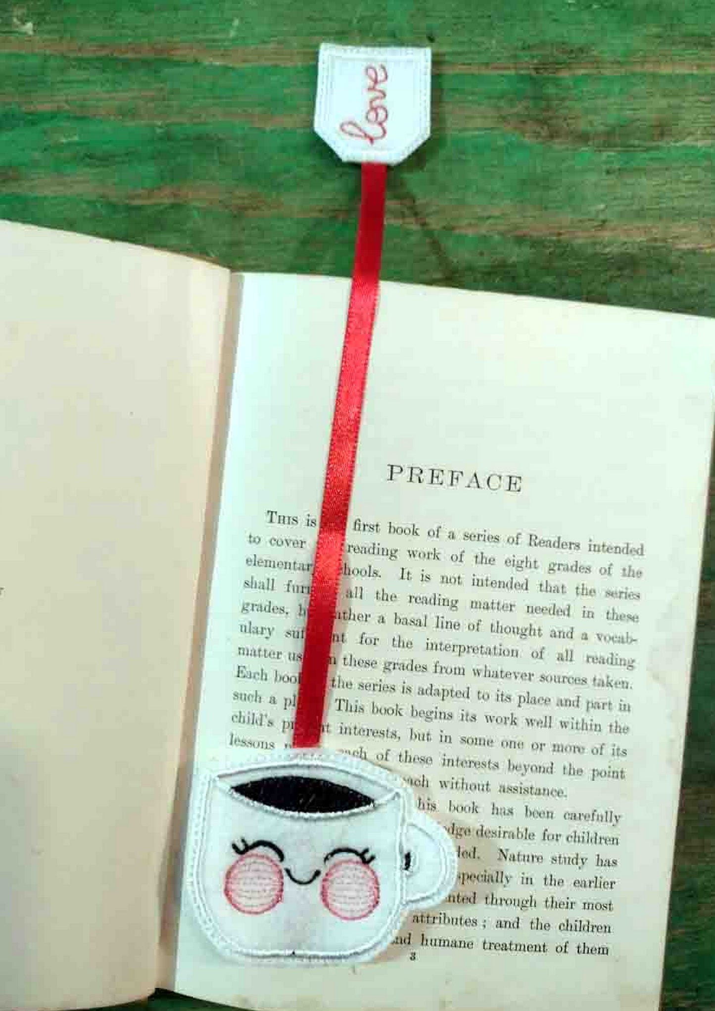 Love Teacup Bookmarker - ITH Project - Machine Embroidery Design