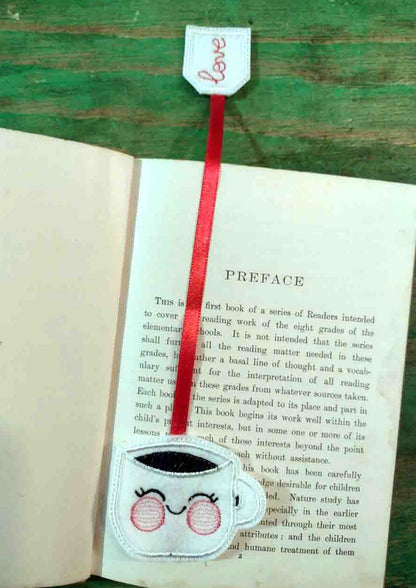 Love Teacup Bookmarker - ITH Project - Machine Embroidery Design