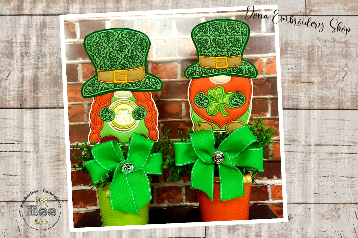 Leprechaun Couple Set of 2 Designs - ITH Project - Machine Embroidery Design