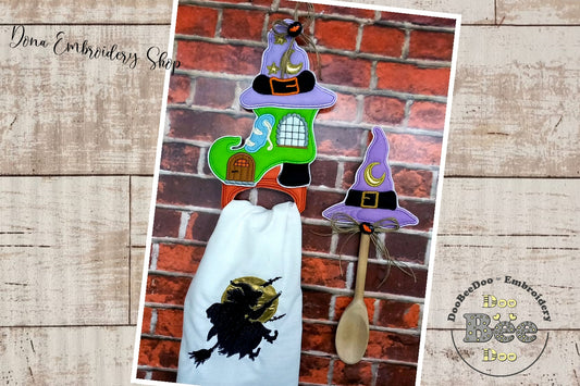 Witch House Kitchen Ornaments Set of 3 designs - ITH Project - Machine Embroidery Design