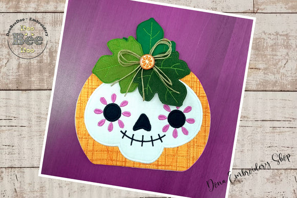 Mexican Pumpkin Mug Rug - ITH Project - Machine Embroidery Design