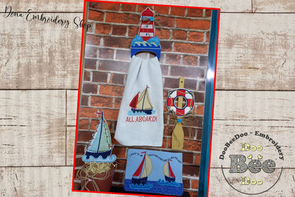 Nautical kitchen Set of 4 Designs - ITH Project - Machine Embroidery Design