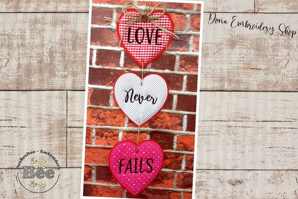 Love Never Fails Ornament - ITH Project - Machine Embroidery Design