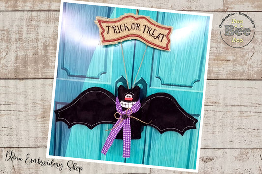 Halloween Bat Stuffie Ornament - ITH Project - Machine Embroidery Design