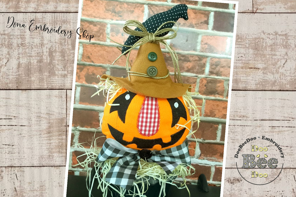 Halloween Pumpkin Stuffie Ornament - ITH Project - Machine Embroidery Design