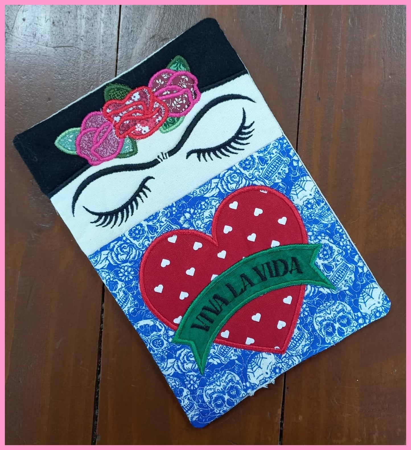 Frida Kahlo Mug Rug - ITH Project - Machine Embroidery Design