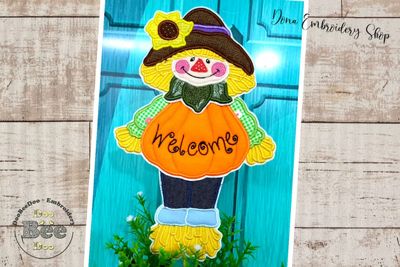 Welcome Scarecrow Ornament - ITH Project - Machine Embroidery Design