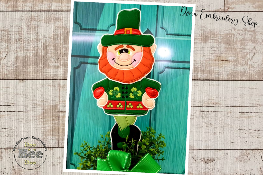 Dancing Leprechaun Boy Ornament - ITH Project - Machine Embroidery Design