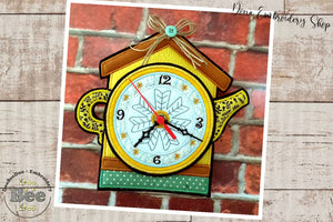 Tea House Clock - ITH Project - Machine Embroidery Design
