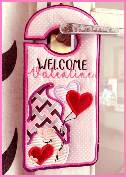 Welcome Valentine Door Hanger - ITH Project - Machine Embroidery Design