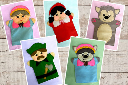 Little Red Riding Hood Puppets Set - ITH Project - Machine Embroidery Design