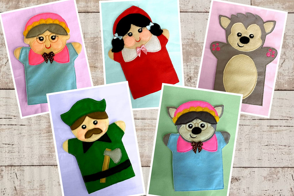 Little Red Riding Hood Puppets Set - ITH Project - Machine Embroidery Design