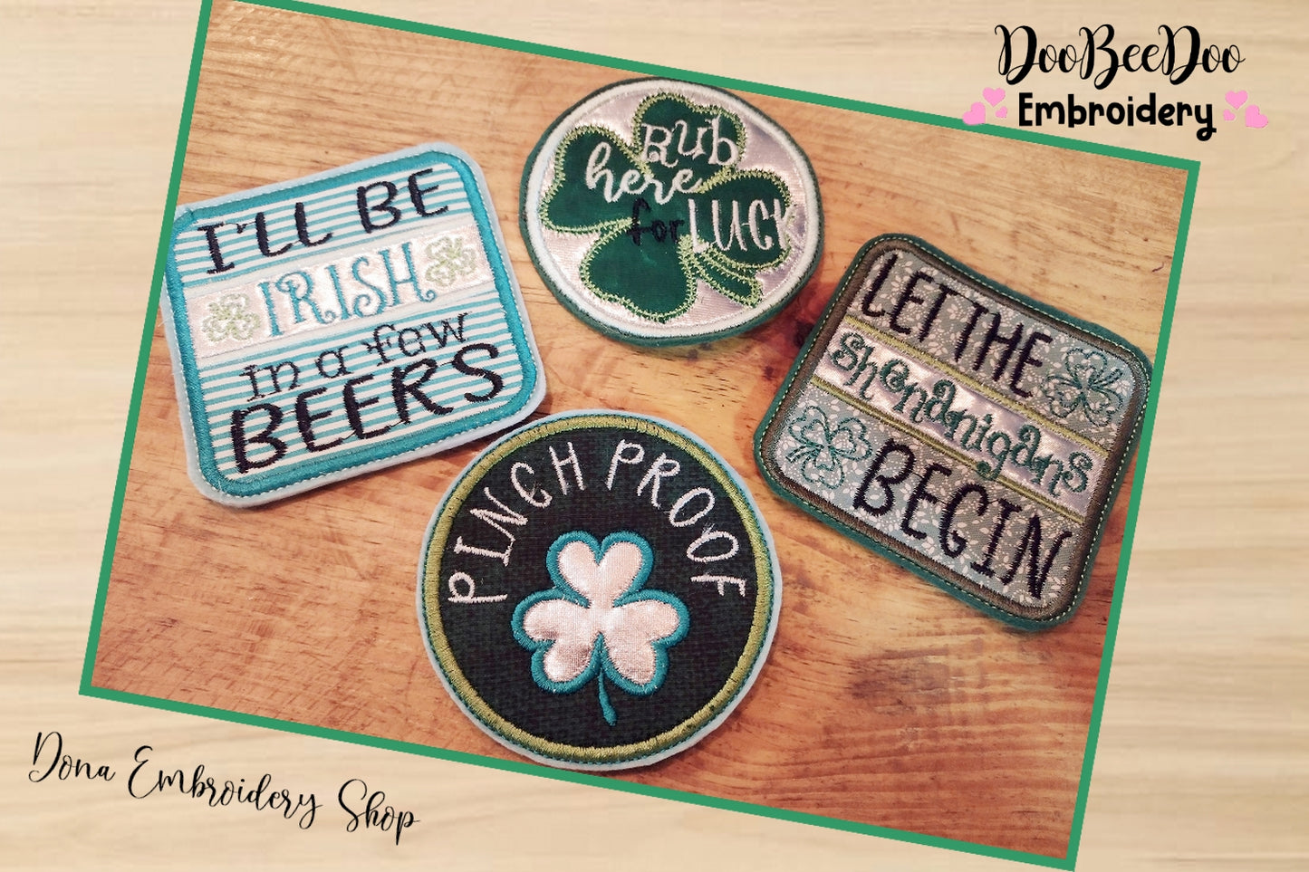 Saint Patrick´s Day Coasters - ITH Project - Machine Embroidery Design