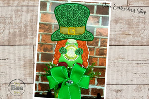 Leprechaun Girl Ornament - ITH Project - Machine Embroidery Design