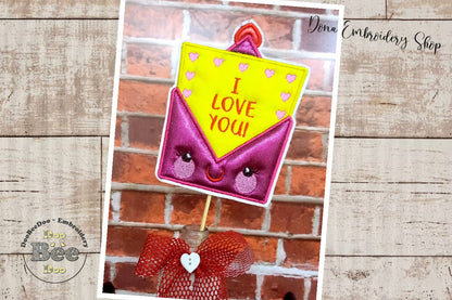 Love Letter Ornament - ITH Project - Machine Embroidery Design