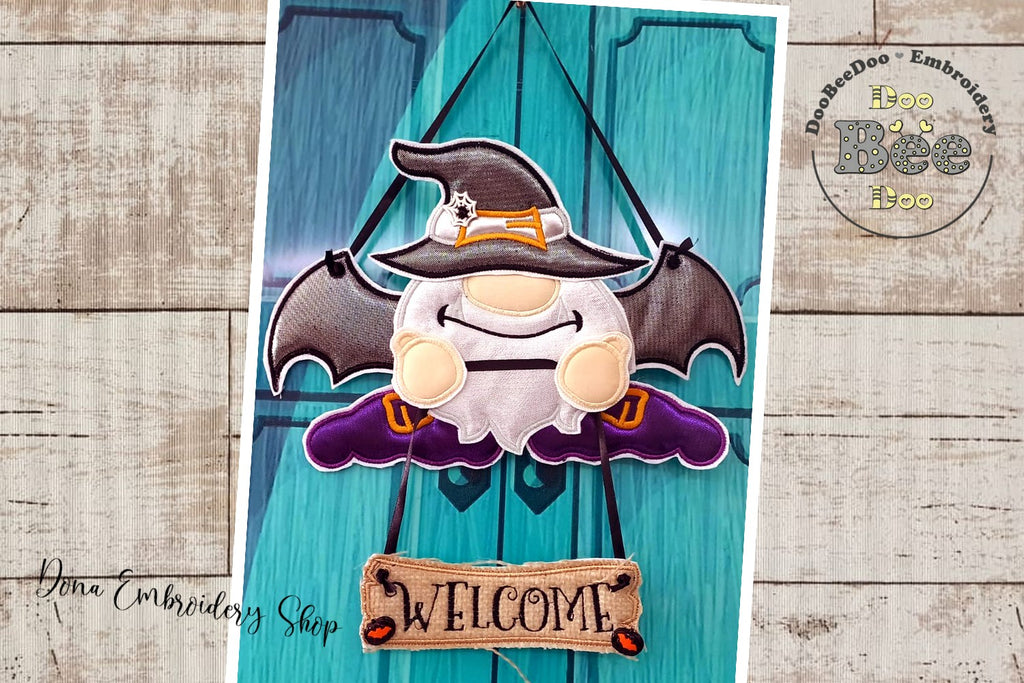 Halloween Welcome Gnome Ornament - ITH Project - Machine Embroidery Design
