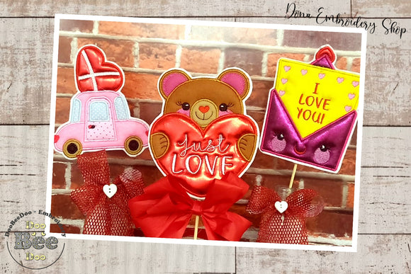 Love Ornaments Set of 3 Designs - ITH Project - Machine Embroidery Design
