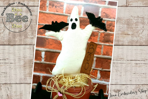Halloween Ghost Stuffie - ITH Project - Machine Embroidery Design