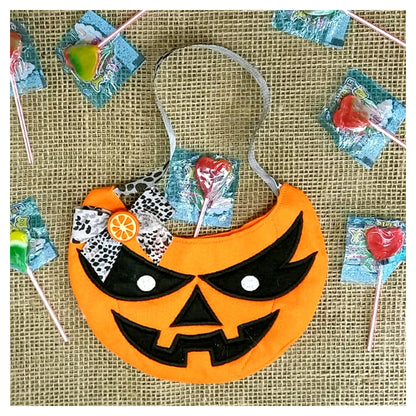 Halloween Pumpkin Candy Bag - ITH Project - Machine Embroidery Design