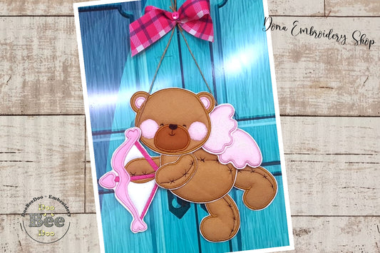 Cupid Bear Ornament - ITH Project - Machine Embroidery Design