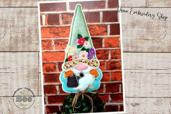 Spring Gnome with watering can Ornament - ITH