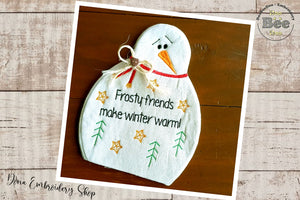 Snowman Mug Rug - ITH Project - Machine Embroidery Design