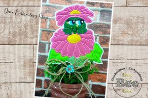Cute Frog Vase Ornament - ITH Project - Machine Embroidery Design
