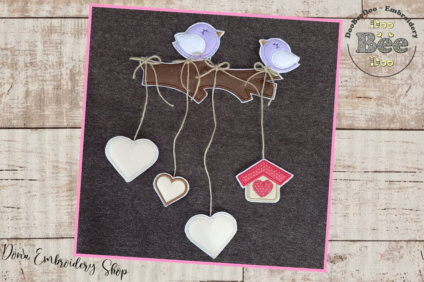 Cute Birds Ornament - ITH Project - Machine Embroidery Design