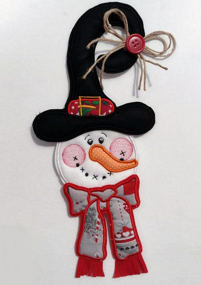 Country Snowman Ornament - ITH Project - Machine Embroidery Design