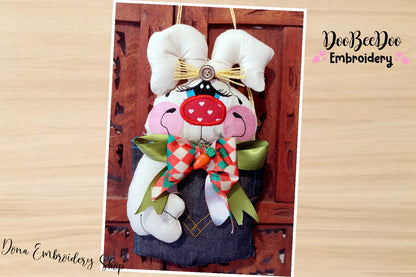 Bunny in the Pocket Ornament - ITH Project - Machine Embroidery Design