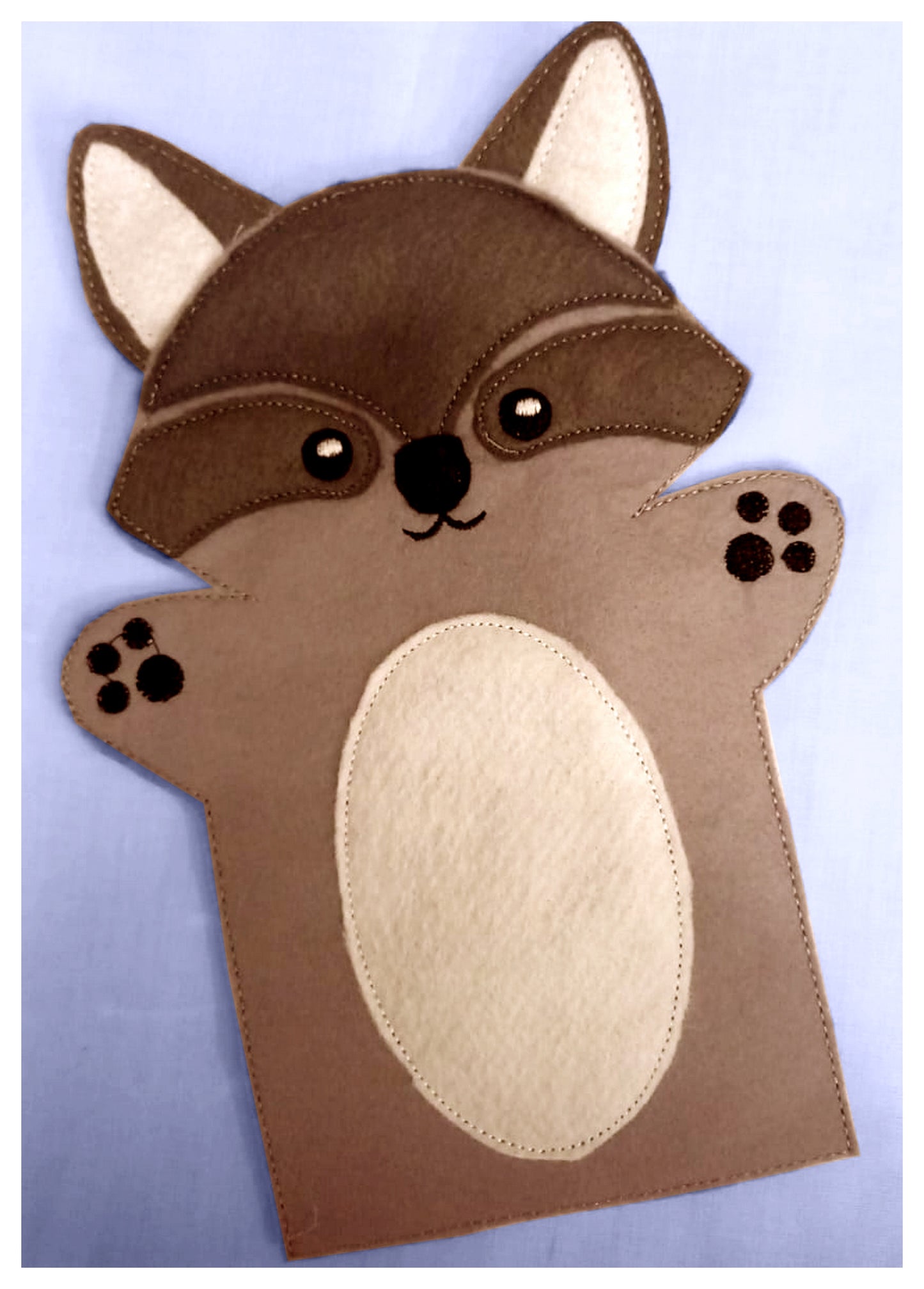 Racoon Puppet - ITH Project - Machine Embroidery Design