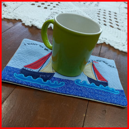 Nautical Mug Rug - ITH Project - Machine Embroidery Design